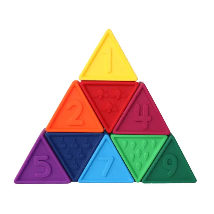 Triblox Silicone Numbered Colorful Blocks - Rainbow Bright