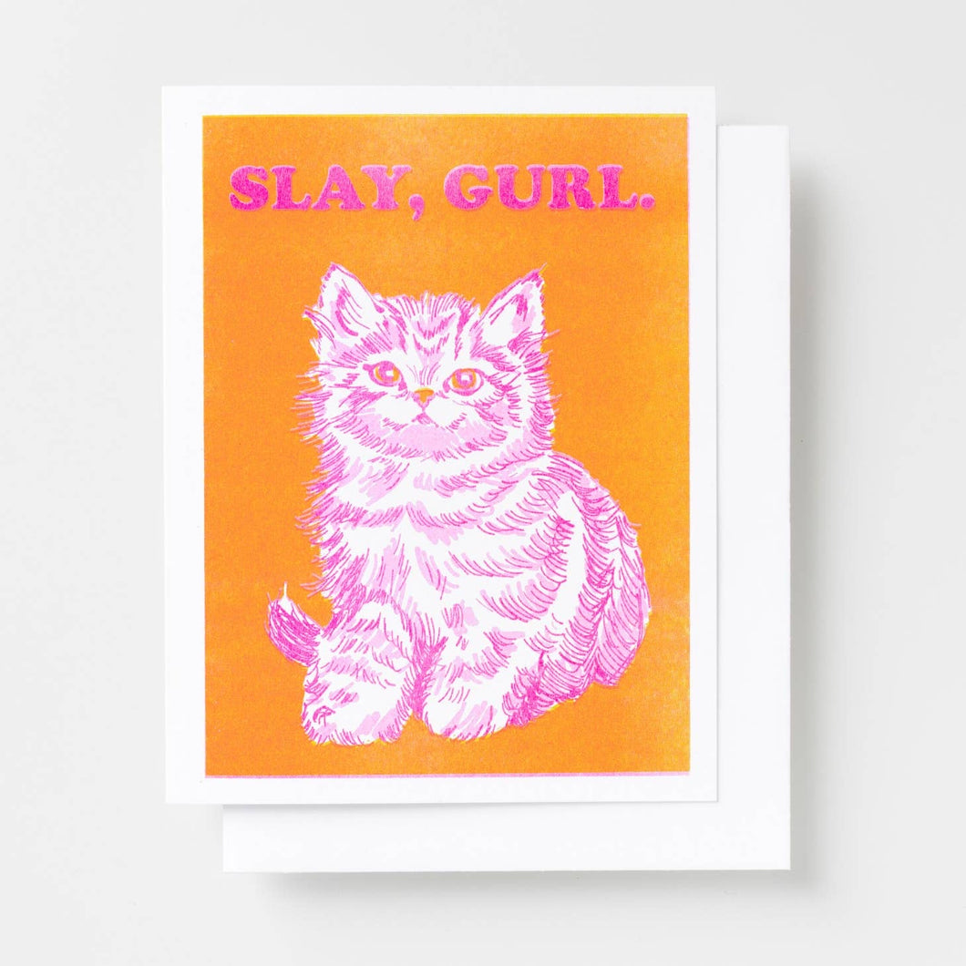 Slay Gurl Risograph Card - Graduation Congrats Card