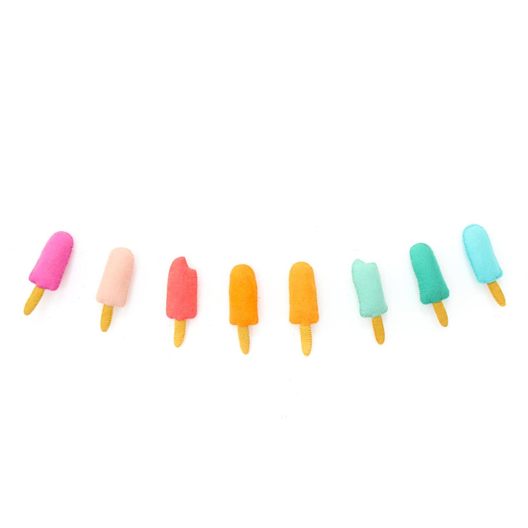 Rainbow Popsicle Felt Garland