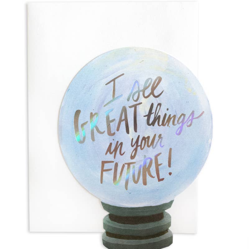 Crystal Ball Die-Cut + Foil Stamped Greeting Card