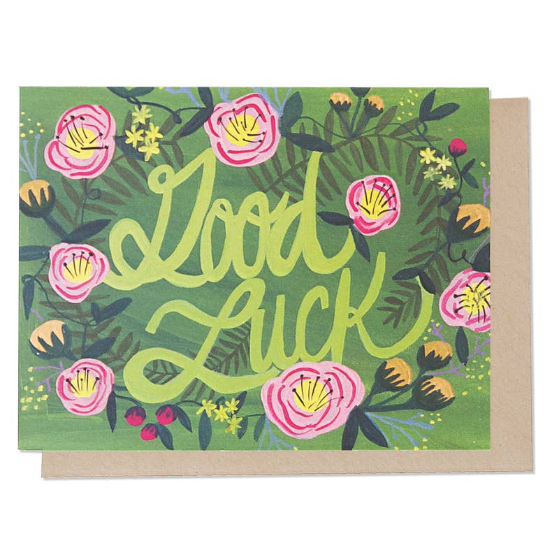 Good Luck Floral Single Card