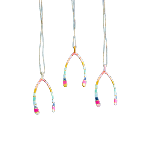 Rainbow Wishbone Ornament