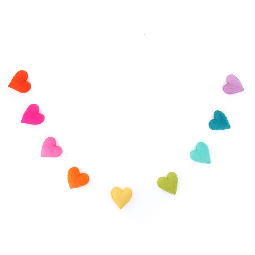 Rainbow Heart Garland