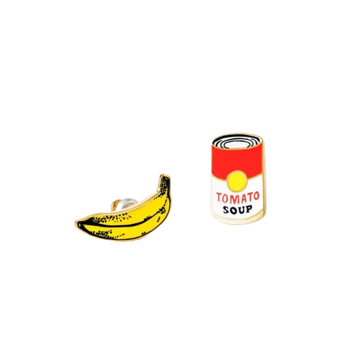 Pop Art Banana and Soup Earrings