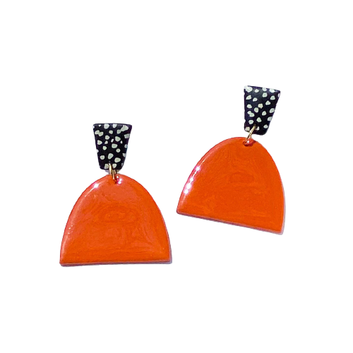 Terracotta Polymer Clay Paddle Dangle Earrings