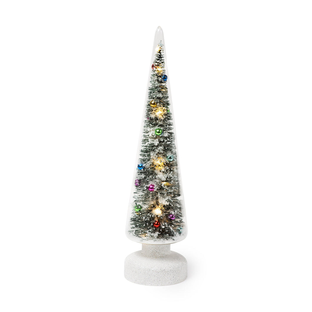 LED Snowy Wonderland Glass Lighted Tree - Small