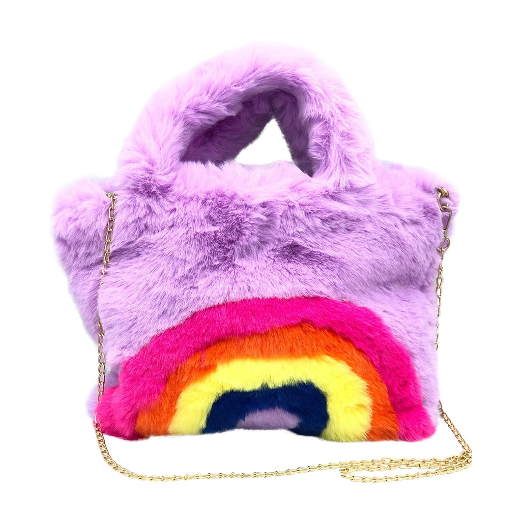 Fuzzy Rainbow Purse