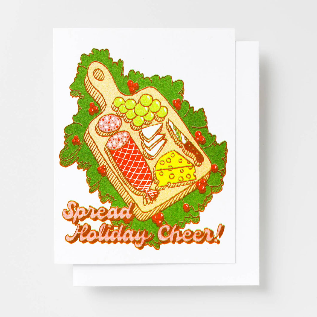 Set of 8 - Spread Holiday Cheer Risograph Card