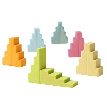 Stepped Roofs - Pastel