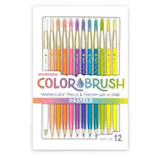Pastel Watercolor Pencil & Paintbrush Set