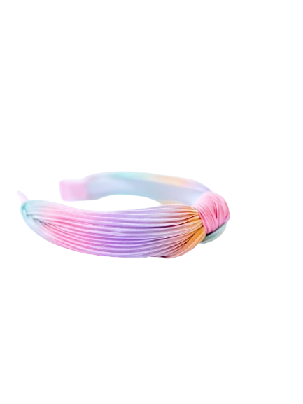 Rainbow Pleated Ombre Knot Headband