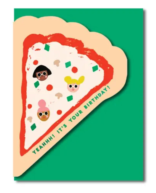 Pizza - Shaped Birthday Card