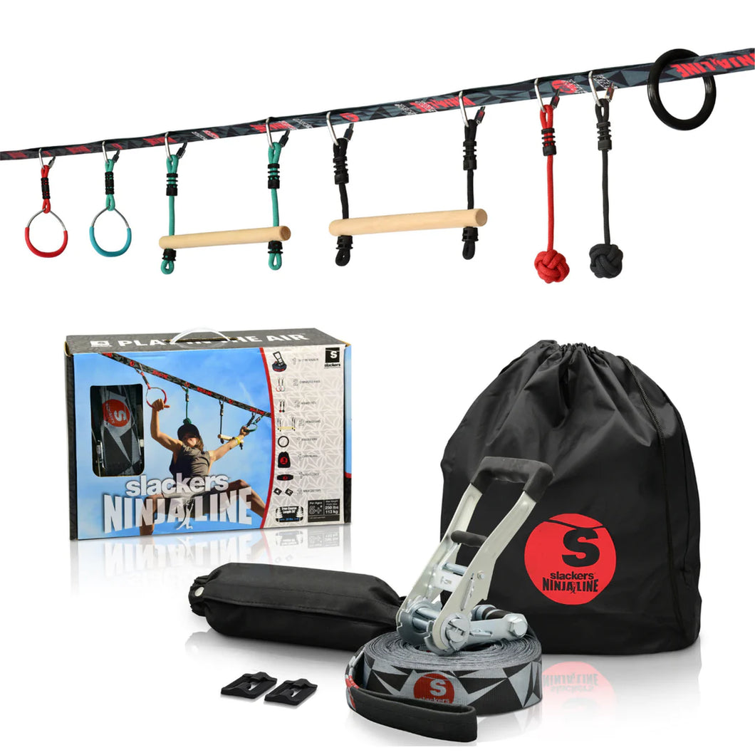 NinjaLine 36 Ft Intro Kit With 7 Hanging Obstacles