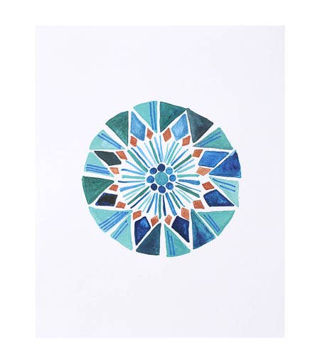 Center Circle 8x10 Watercolor Art Print