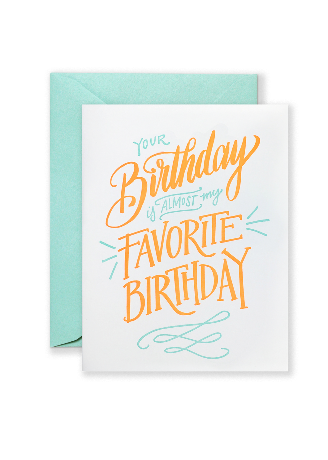 Almost Favorite Birthday Letterpress Greeting Card