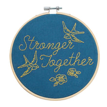 Load image into Gallery viewer, Stronger Together Embroidery Hoop Kit
