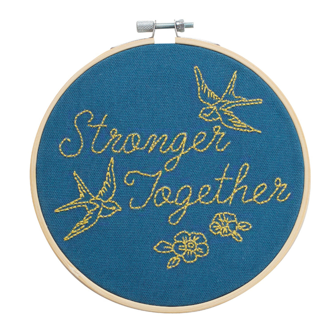 Stronger Together Embroidery Hoop Kit