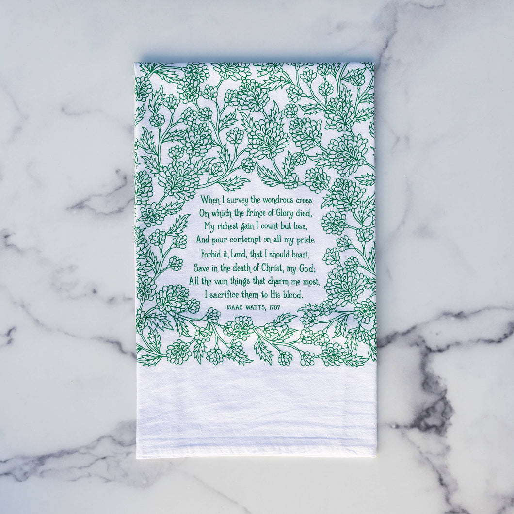 When I Survey the Wondrous Cross Hymn Tea Towel
