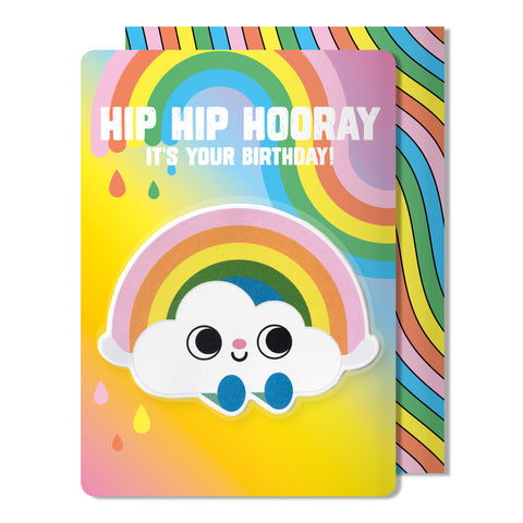Cloud Puffy Sticker Birthday Card