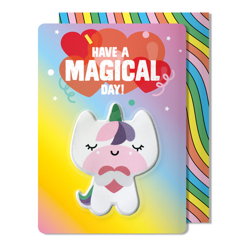 Unicorn Puffy Sticker Birthday Card