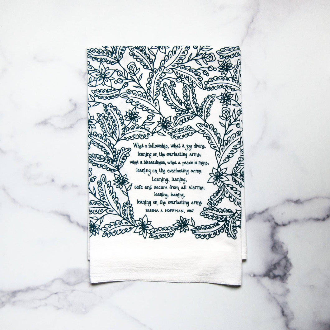 Leaning On The Everlasting Arms Hymn Tea Towel