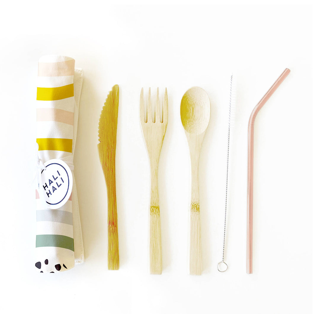 6 pc Eco Friendly Reusable Cutlery Set - Prism